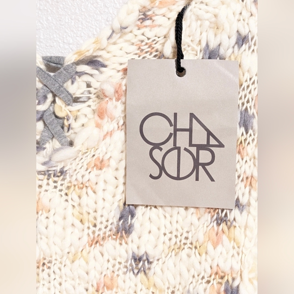 Chaser NWT Chunky Knit Lace-Up Back Sweater Size S Cozy Fall Winter - Picture 9 of 9